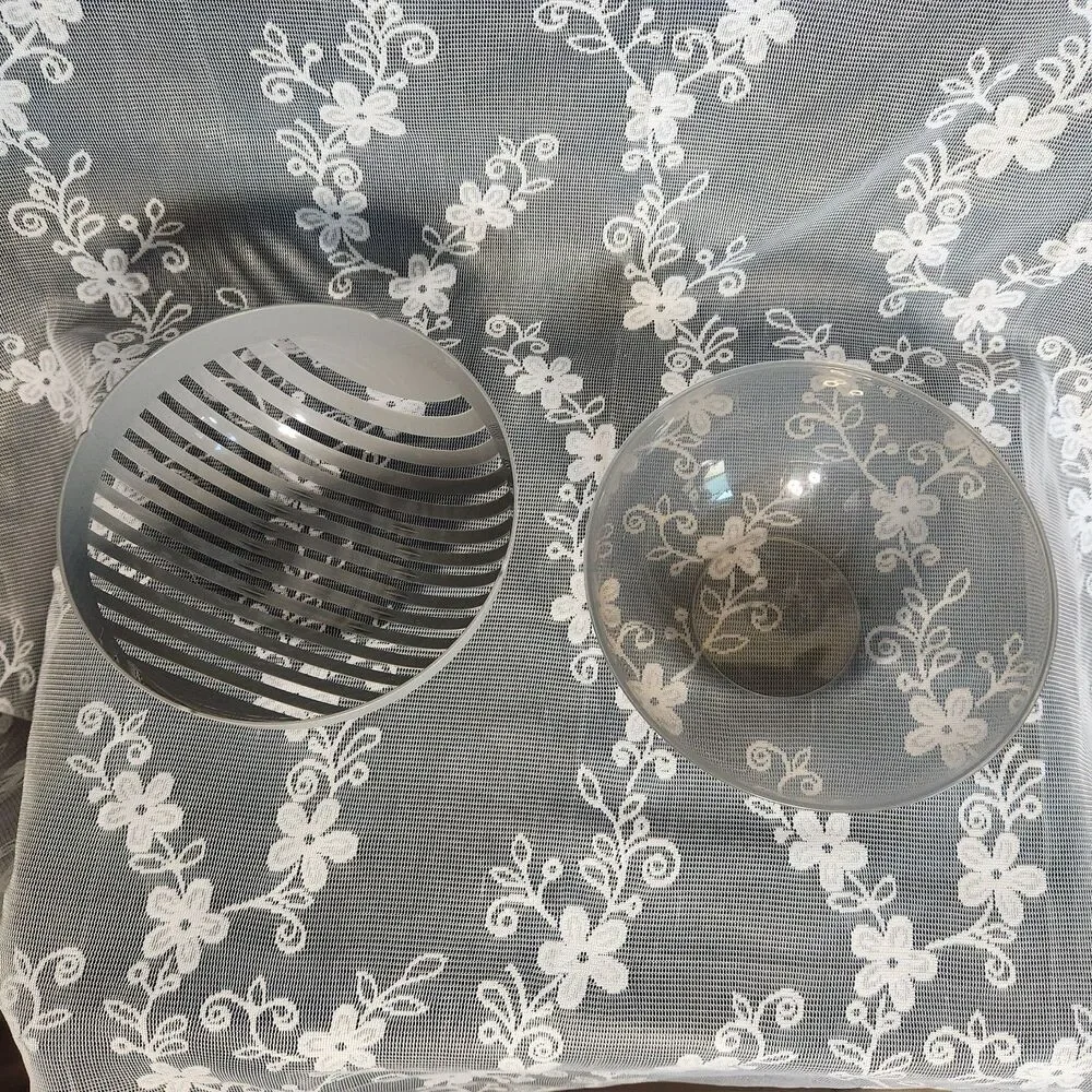 Pampered Chef Salad Cutting Bowl Set with Packaged utensils